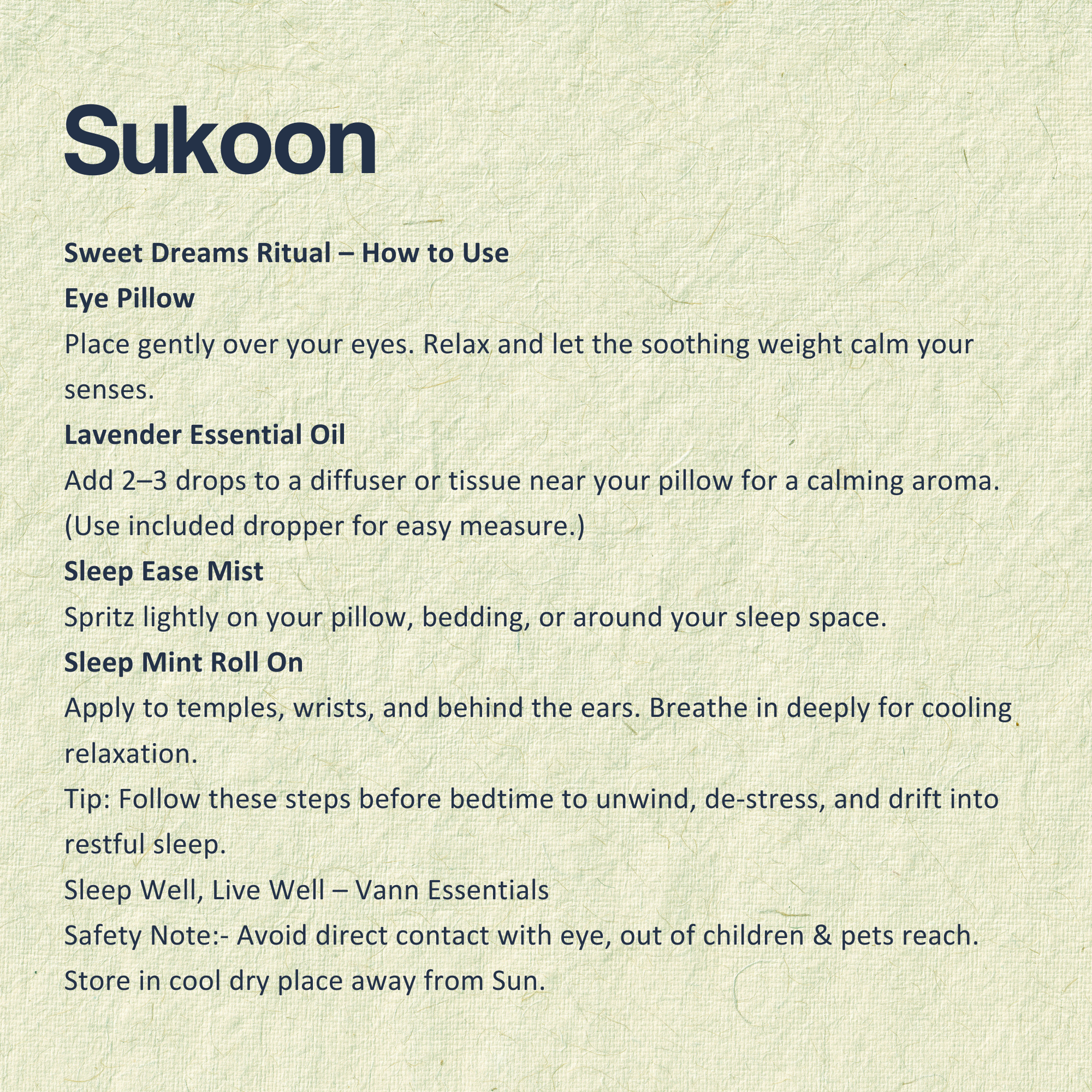 Sukoon- The Sleep Care Box by Vann Essentials