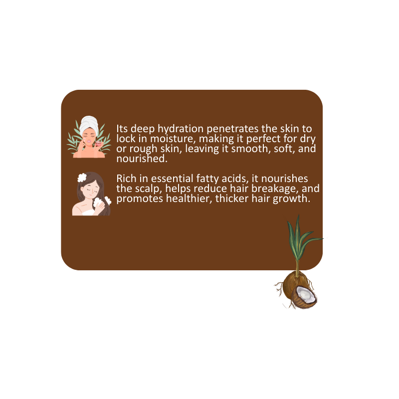 Virgin Coconut Oil for Hair Growth & Moisturize Skin