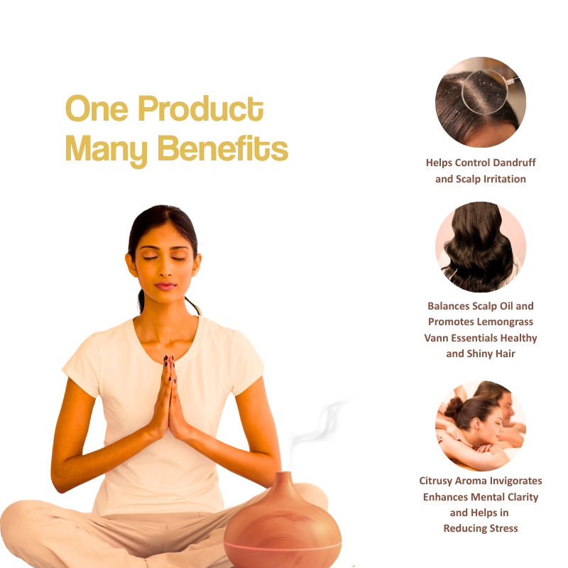 Lemongrass Essential Oil for Shining Hair & Glowing Skin |Hydrates Skin Improves Hair Texture