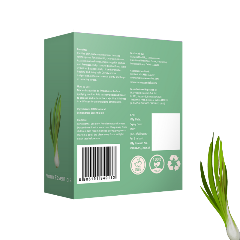 Lemongrass Essential Oil for Shining Hair & Glowing Skin |Hydrates Skin Improves Hair Texture