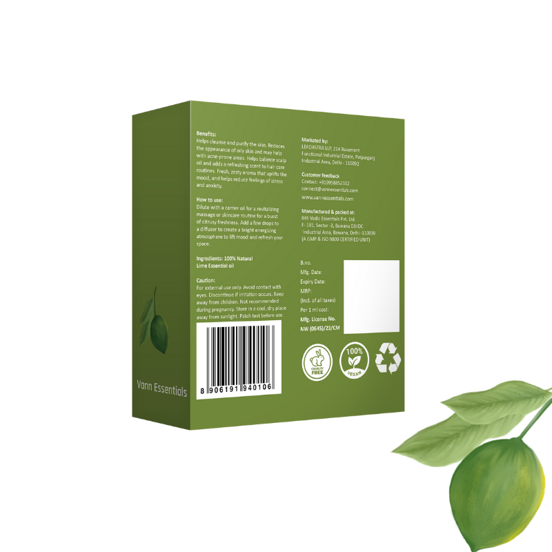 Lime Essential Oil for Skin, Hair, Difusers | Uplifts Mood & Sharper Focus