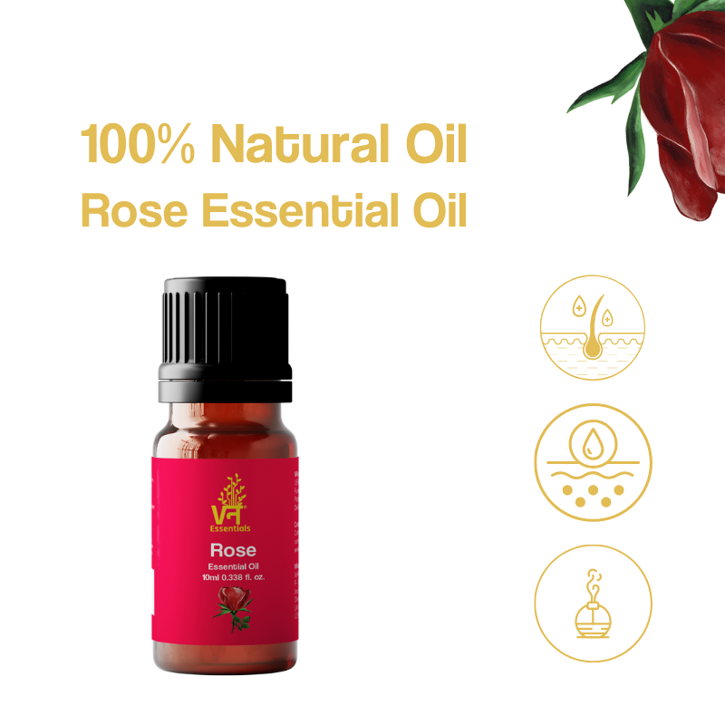Rose Essential Oil for Diffuser, Improves Even Skin Tone