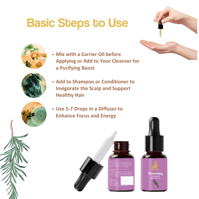 Rosemary Essential Oil for Hair Growth | Controls Hair Fall