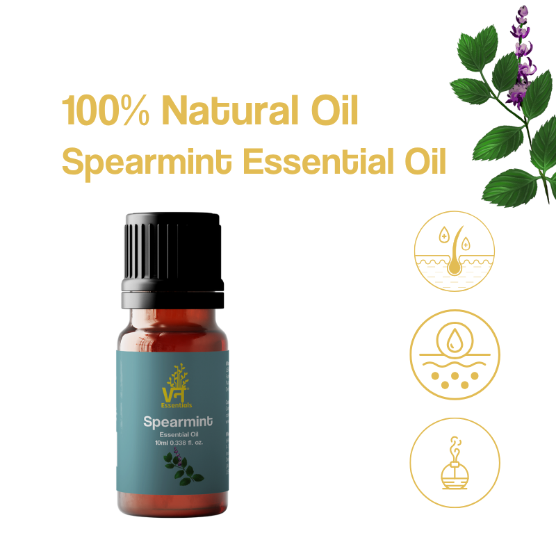 Spearmint Essential Oil for Aromatherapy, Hair, Skin & Body